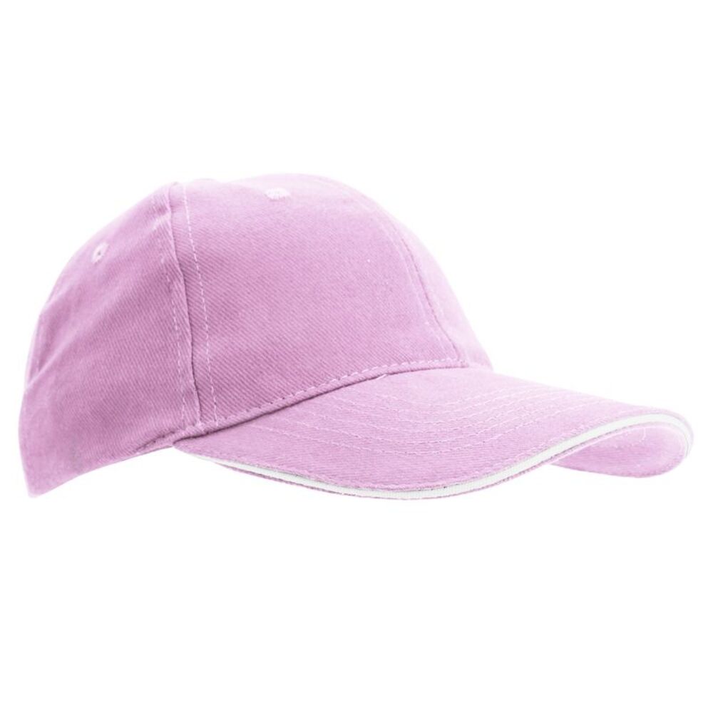 SOLS Unisex Buffalo 6 Panel Baseball Cap / Flash Pink/White